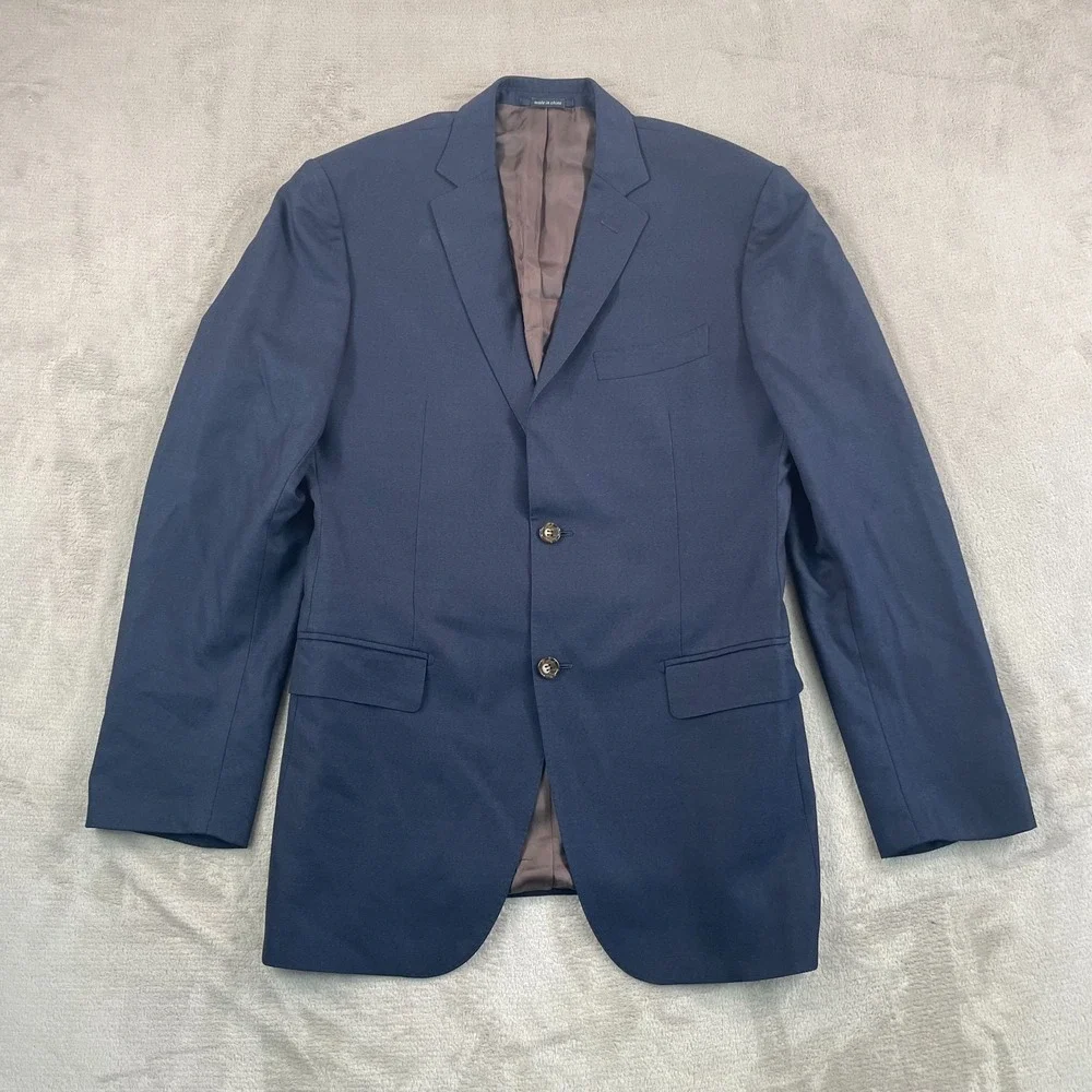 SuitSupply‎ 2-Button 120's Wool Suit 40L Blue Trousers 33x34 Surgeons Cuffs CEO